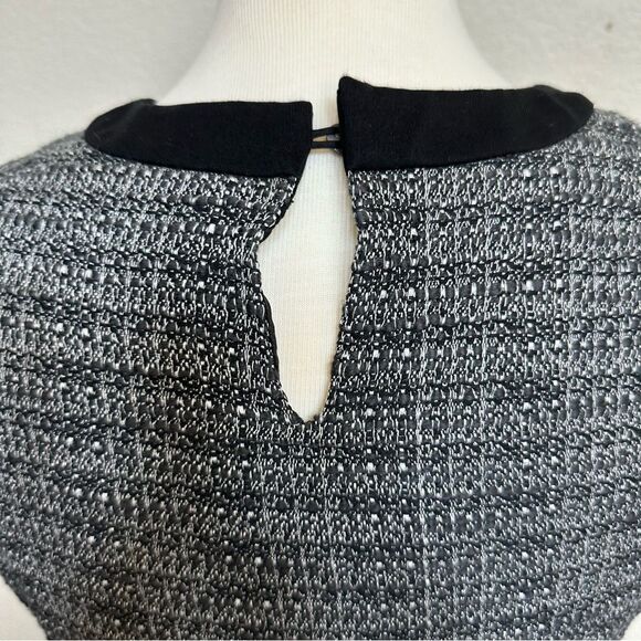 Madewell Black and Grey Tweed Knee Length Swing Dress - Women Size 4 - Picture 5 of 7
